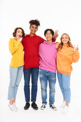 Obraz premium Group of cheerful teenagers isolated