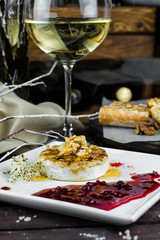 camembert with cranberry sauce