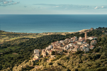 Fototapeta na wymiar The village of Aregno in the Balagne region of Corsica