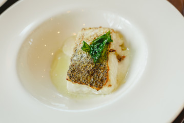 Grilled golden cod dish