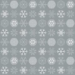 Vector seamless pattern with snowflakes. Winter background. EPS8