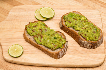 Guacamole with bread