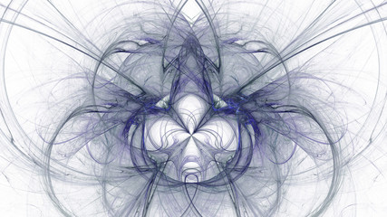 Naklejka premium Abstract blue and grey lines. Digital fractal art. 3D rendering.