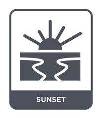 sunset icon vector