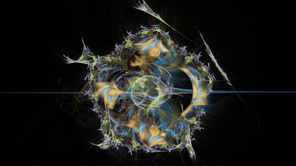 Abstract colorful flower shapes. Intricate background. Fantastic 3D rendered digital fractal illustration.