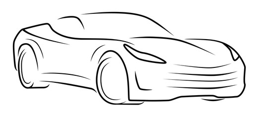 Sport car monochrome silhouette