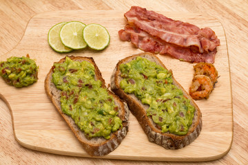Guacamole with bread