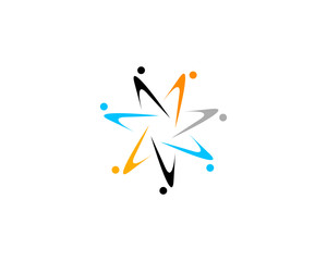 Team Work Logo Design Template