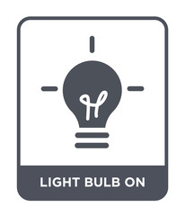 light bulb on icon vector