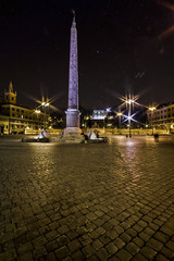 Piazza del popolo at night, Rome, Italy