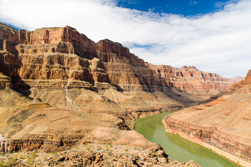 landscape and nature concept - view of grand canyon cliffs and colorado river