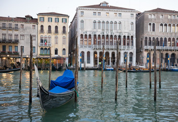 Fototapeta na wymiar Famous gondolas in one of the canals