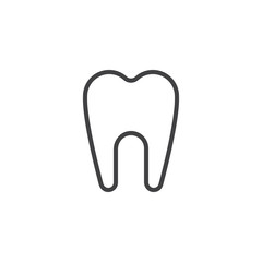 Obraz premium Human tooth outline icon. linear style sign for mobile concept and web design. Clean Tooth simple line vector icon. Oral hygiene symbol, logo illustration. Pixel perfect vector graphics