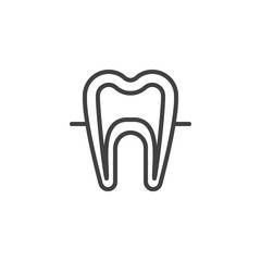 Human tooth model outline icon. linear style sign for mobile concept and web design. Dentistry teeth simple line vector icon. Symbol, logo illustration. Pixel perfect vector graphics