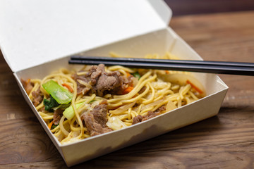 Chinese pork fried rice in lunchbox