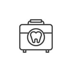 Dentist medical kit outline icon. linear style sign for mobile concept and web design. Dental care simple line vector icon. Dentistry symbol, logo illustration. Pixel perfect vector graphics