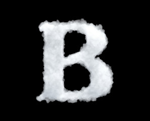 3d rendering of a letter-B-shaped cloud isolated on black background.