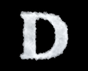 3d rendering of a letter-D-shaped cloud isolated on black background.