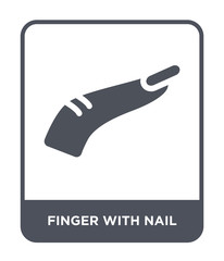 finger with nail icon vector