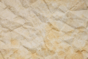 Texture of brown crumpled paper