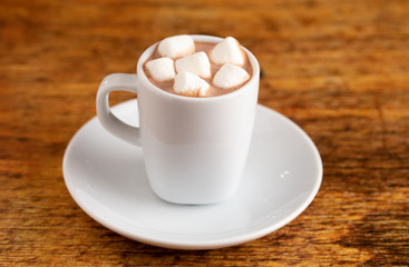 Tiny LIttle Mug Filled with Hot Chocolate for a Child called a Babyccino
