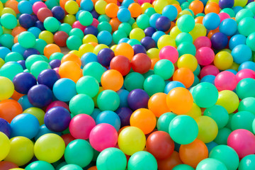 Fototapeta na wymiar Colorful plastic balls for children playing in playground room