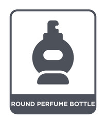round perfume bottle icon vector