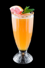 Citrus mix with honey and ginger. On dark background