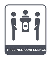 three men conference icon vector