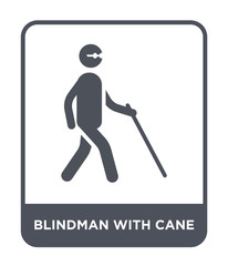 blindman with cane icon vector