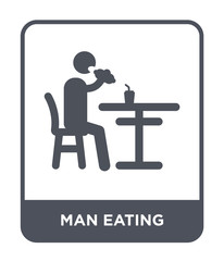 man eating icon vector