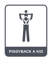 piggyback a kid icon vector