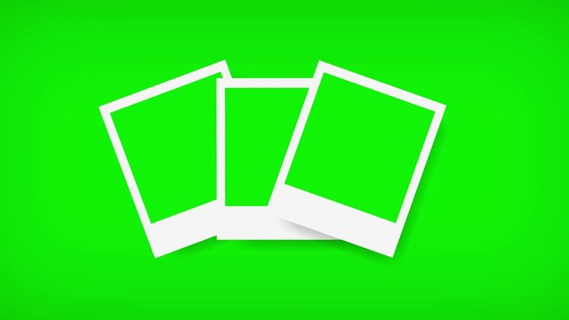 Picture frames with green screen for your photo. 3d rendering