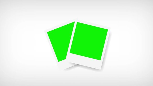 Picture frames with green screen for your photo. White background