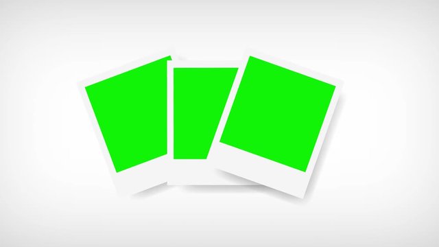 Picture frames with green screen for your photo. White background