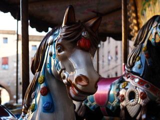 Fototapeta na wymiar Horse carousel.