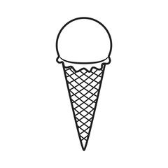 Fototapeta na wymiar Line icon ice cream isolated on white background. Vector illustration. 