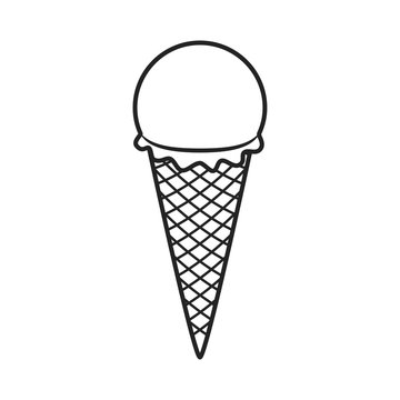 Line icon ice cream isolated on white background. Vector illustration. 