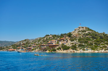 Sea, near ruins of the ancient city on the Kekova island