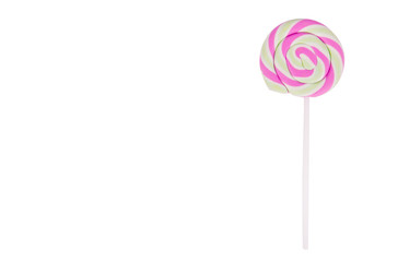 Candy on stick. Lollipop on white background.