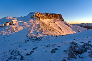 Winter at Dente Austriaco, Pasubio, Trentino, Italy.  Pasubio was one of the bloodiest battlefields...