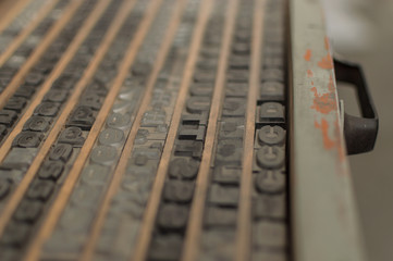 Old Typographic letters for industrial print, ancient typefaces
