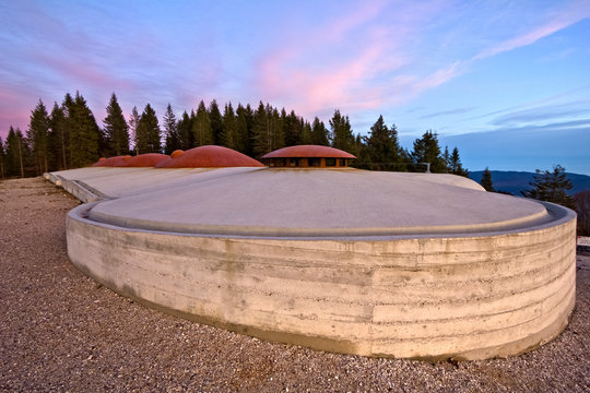 Armored domes at Fort Campolongo (Asiago plateau, Italy). Campolongo was an Italian fortress during the Great War.