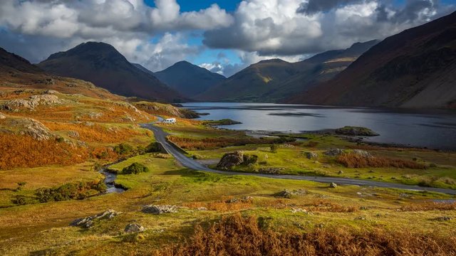UK, Cumbria, Lake District, Wasdale, Wast Water, Timelapse