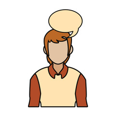 man portrait with speech bubble