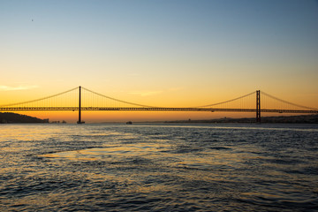 view of Tejo bridge in Lisbon