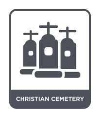 christian cemetery icon vector