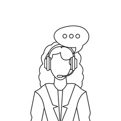operator woman with speech bubble