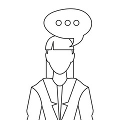 operator woman with speech bubble