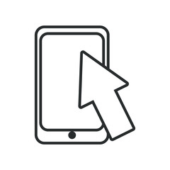 mobile arrow cursor on white background